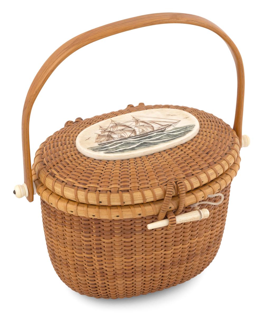 Appraisal: BILL AND JUDY SAYLE NANTUCKET BASKET PURSE NANTUCKET MASSACHUSETTS TH