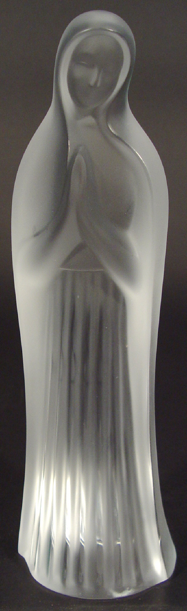 Appraisal: Lalique frosted glass figure of the Virgin Mary etched 'Lalique