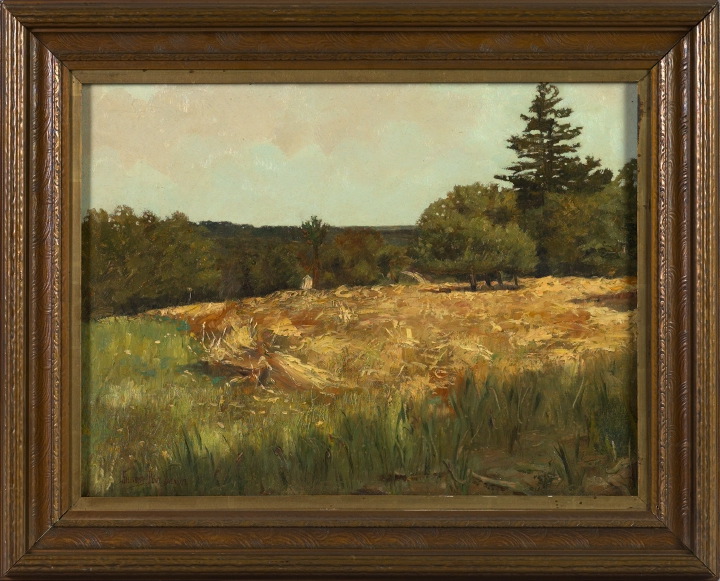 Appraisal: French School Late th Century Wheat Fields at Pont-Aven oil