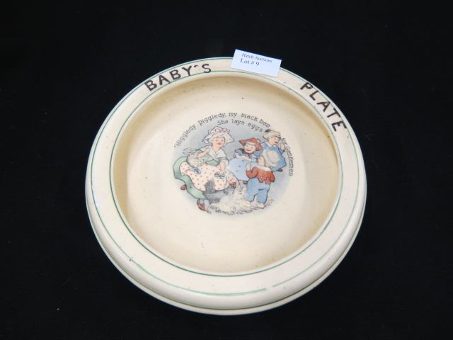 Appraisal: Roseville Art Pottery Juvenile Baby Feeding Dish circa nursery rhyme