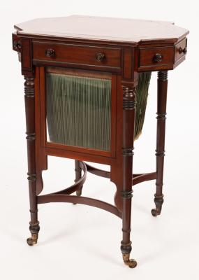 Appraisal: A Regency mahogany work table central drawer flanked by concealed