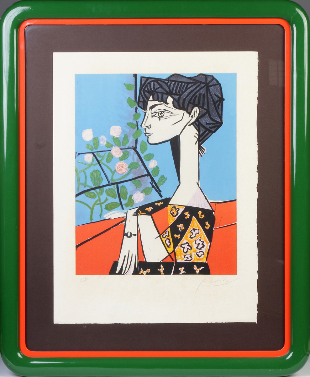 Appraisal: After Pablo Picasso Spanish - Portrait of Jacqueline with Flowers