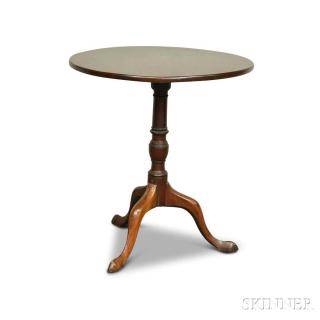 Appraisal: Chippendale Walnut Tilt-top Tea Table th century ht wd dp