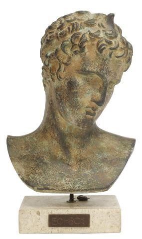 Appraisal: Greek cast plaster bust of an adolescent boy on marble