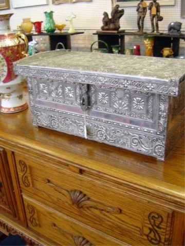 Appraisal: SMALL ORNATE SILVER TRUNK