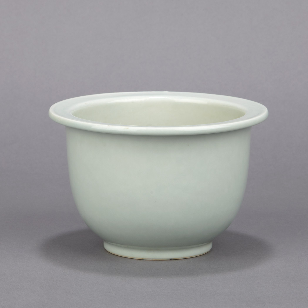 Appraisal: Chinese Celadon Glazed Porcelain Jardiniere th th Century The deep