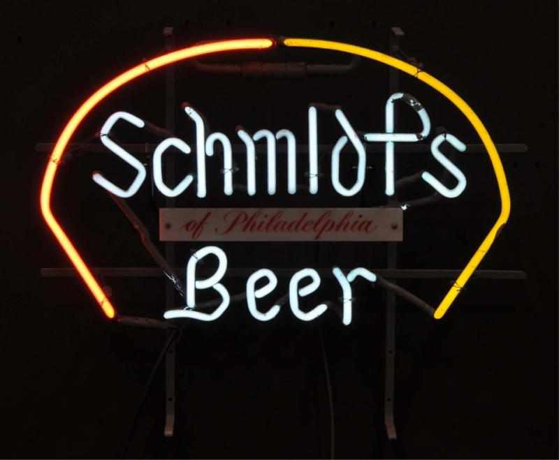 Appraisal: Schmidt Border Plate Neon Sign Description s Condition Good Size