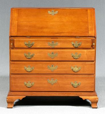 Appraisal: New England Chippendale desk cherry with chestnut and poplar secondary