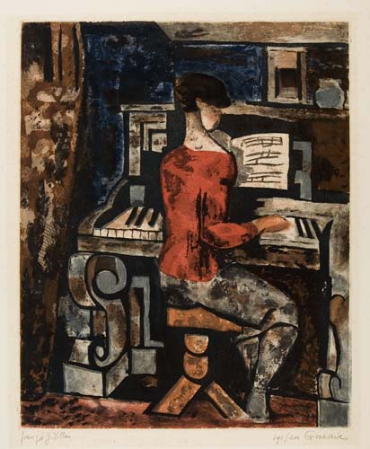 Appraisal: MARCEL GROMAIRE after La Femme au Piano Color etching and