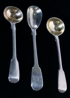 Appraisal: English Sterling Silver Spoons Three Includes two salt spoons that