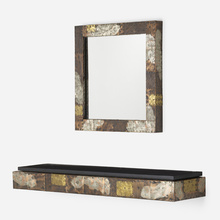 Appraisal: Paul Evans PATCHWORK WALL-HANGING SHELF AND MIRROR MODELS PE AND