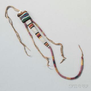 Appraisal: Cheyenne Arapaho Beaded Awl Case c s the commercial leather