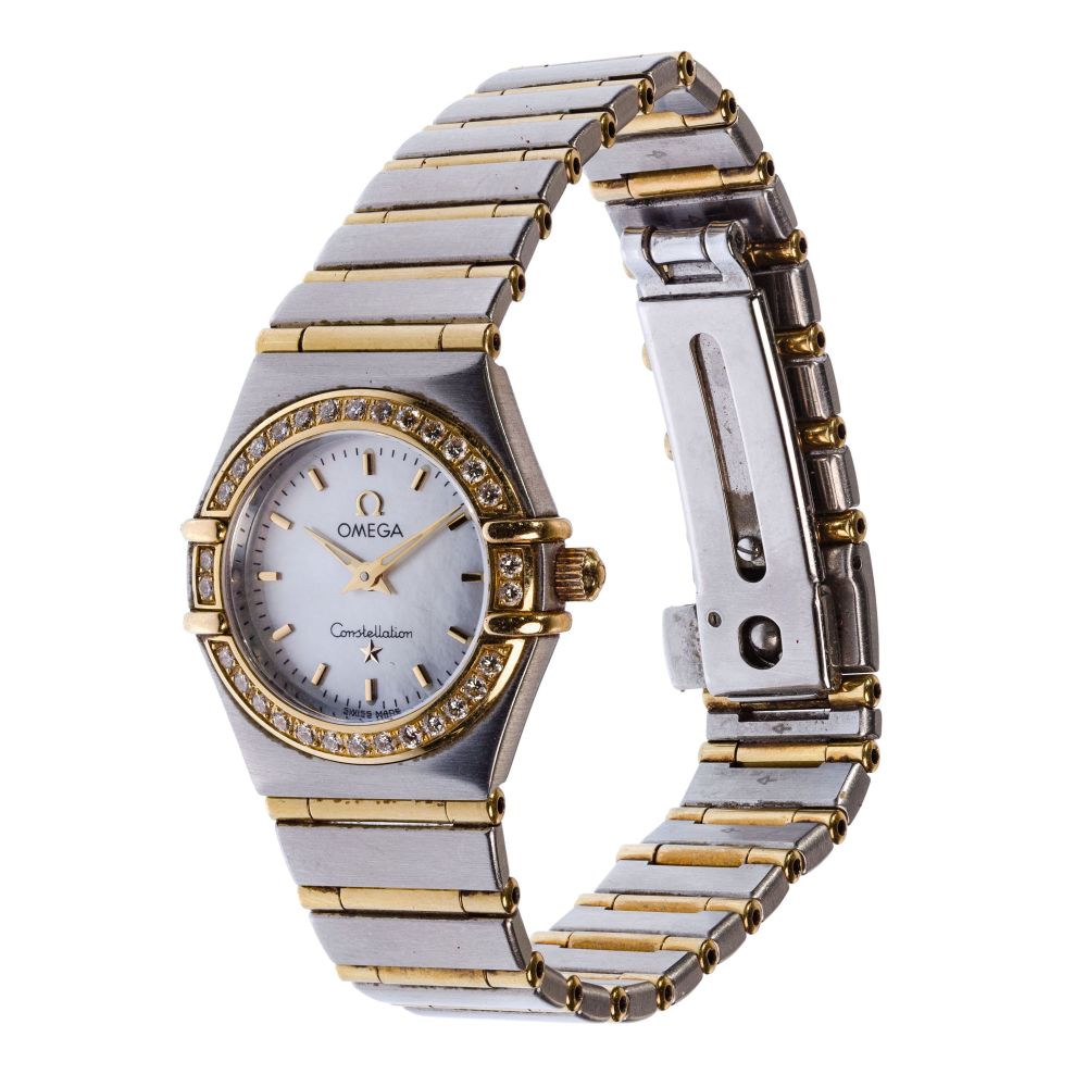 Appraisal: OMEGA CONSTELLATION WRISTWATCHSerial two-tone having a diamond bezel mother-of-pearl dial