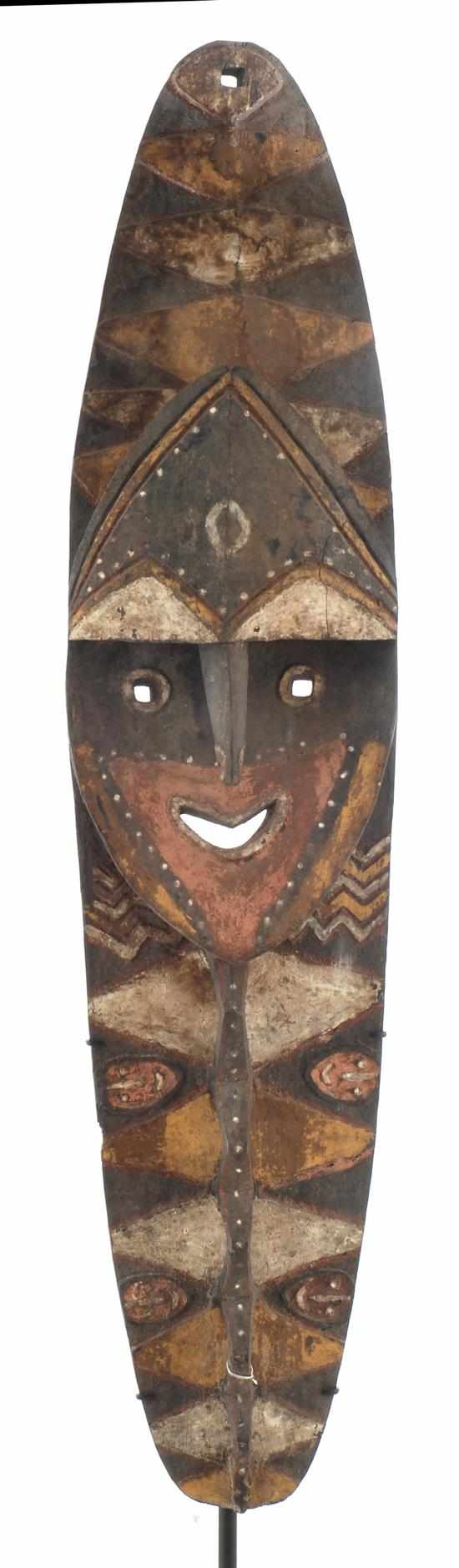 Appraisal: FINELY DETAILED HARDWOOD MINJA FIGURE WITH PIERCED NOSE mid th