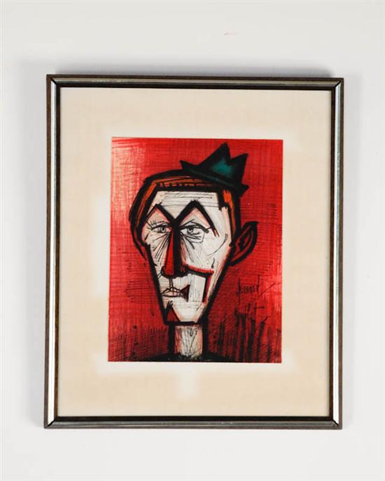 Appraisal: Bernard Buffet - France Man with Hat - Red Background