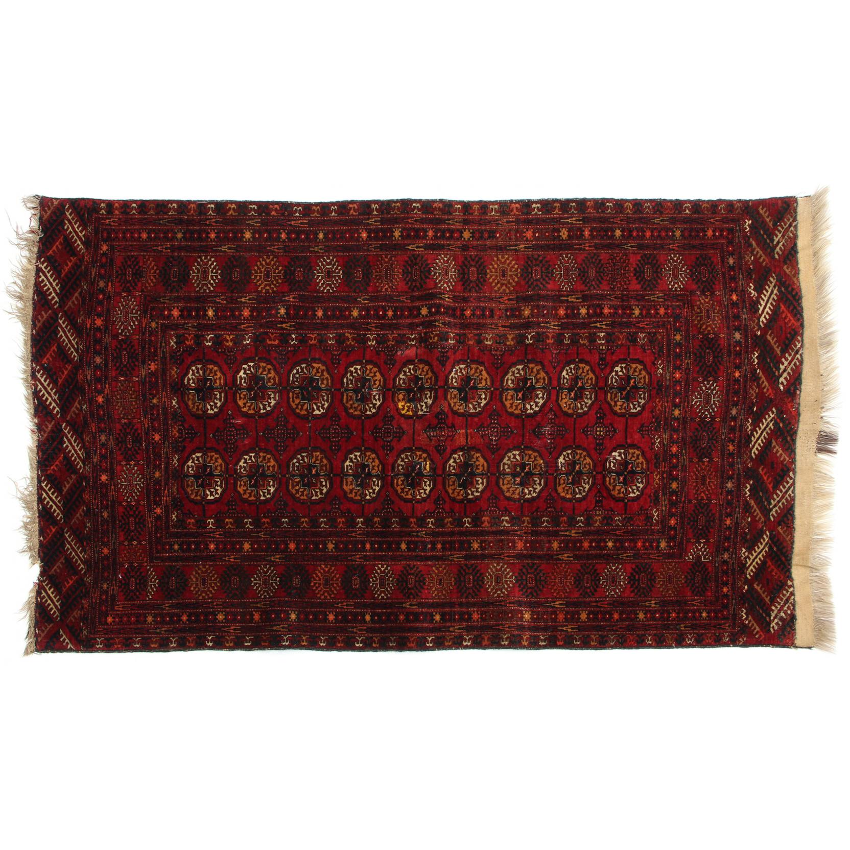 Appraisal: Turkoman Tekke Area Rug circa Turkmenistan wool foundation the rust