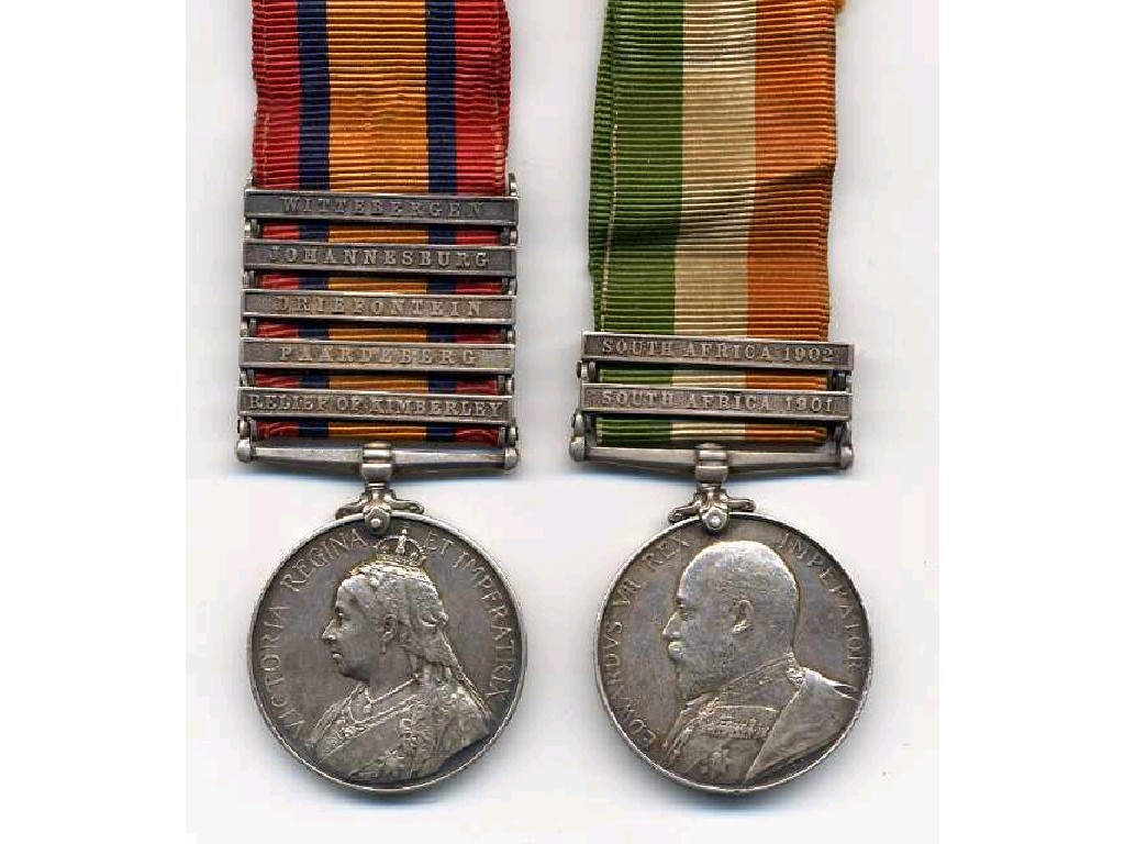 Appraisal: Anglo Boer War Pair Queen's South Africa Medal five clasps