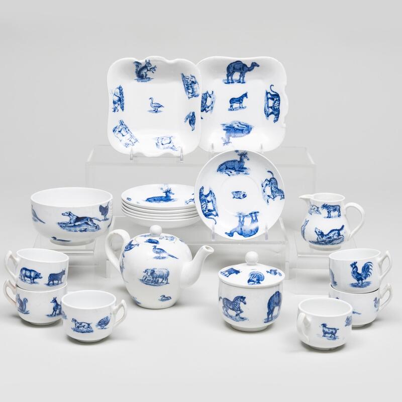 Appraisal: Copeland Sons Transfer Printed Porcelain Child's Set Blue printed mark