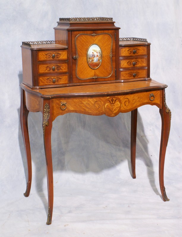 Appraisal: Louis XVI style Inlaid Satinwood ladies desk pull out writing