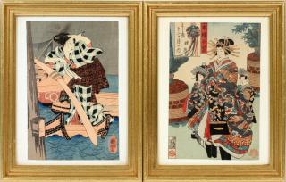 Appraisal: JAPANESE WOODBLOCK PRINTS JAPANESE WOODBLOCK PRINTS TWO WOMEN One woodblock