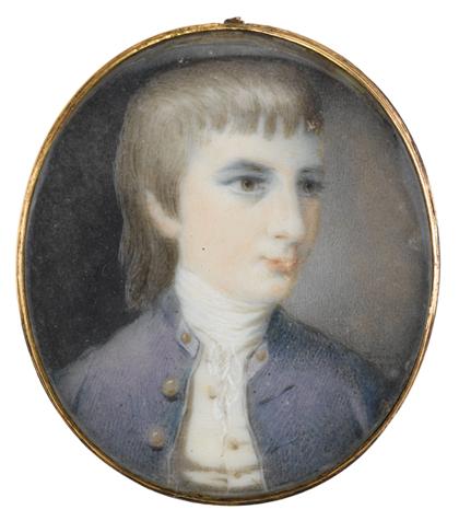 Appraisal: English Irish School th centuryminiature portrait of a little boy