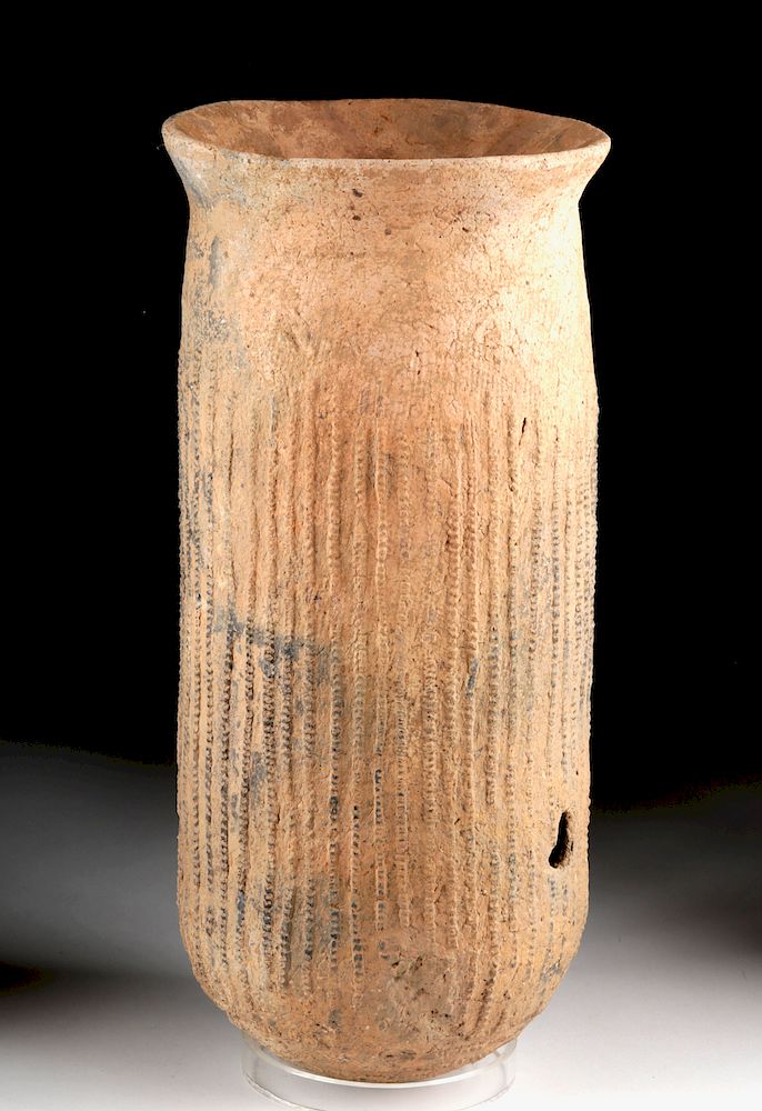 Appraisal: Tall African Bura Asinda-Sikka Terracotta Funerary Urn West Africa Mali