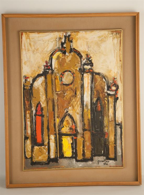 Appraisal: Giuseppe Gambino - Chiesa della Bragora Oil on canvas Signed