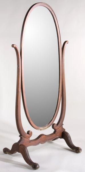 Appraisal: American Cheval Mirror late th c mahogany late th c