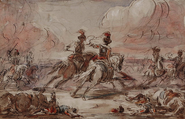 Appraisal: SIR JOHN JAMES STEUART OF ALLANBANK - A cavalry skirmish