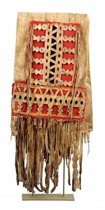 Appraisal: Apache Saddle Bags On buffalo with parfleche cut outs Features