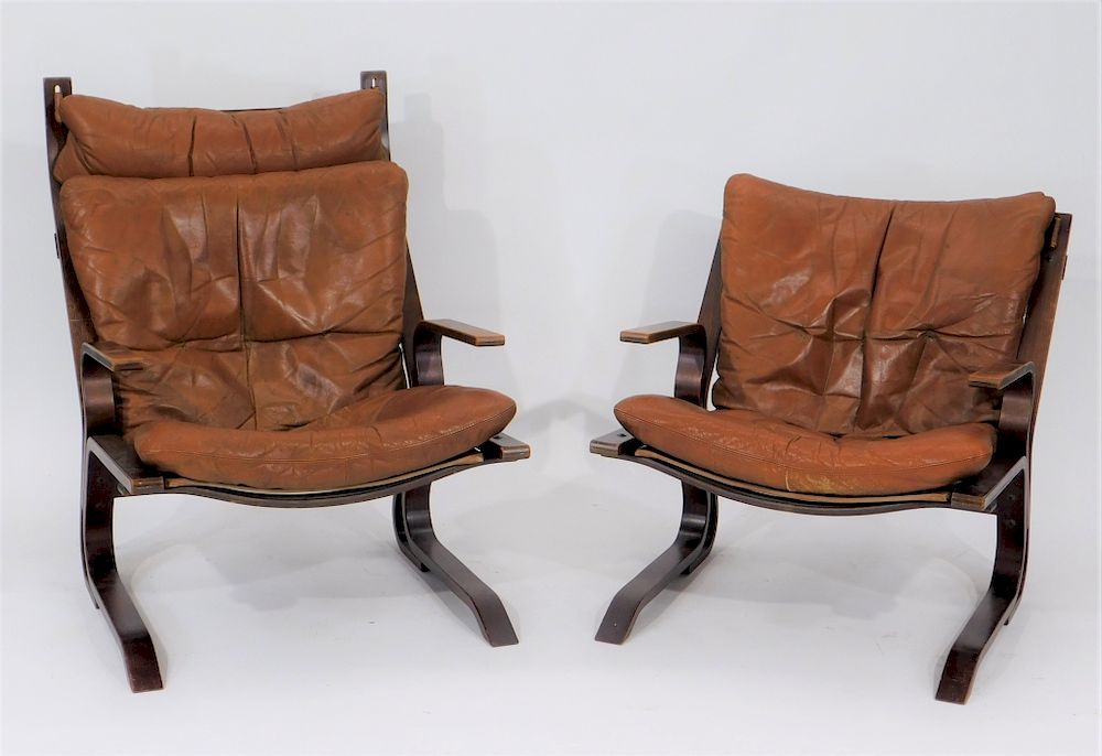 Appraisal: PR Ingmar Relling Westnofa Siesta Leather Chairs United States th