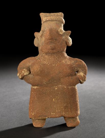 Appraisal: Nayarit Terra Cotta Standing Female Figure ca B C -A