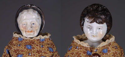 Appraisal: TWO-FACED CHINA This rare two-face china symbolizing youth and old