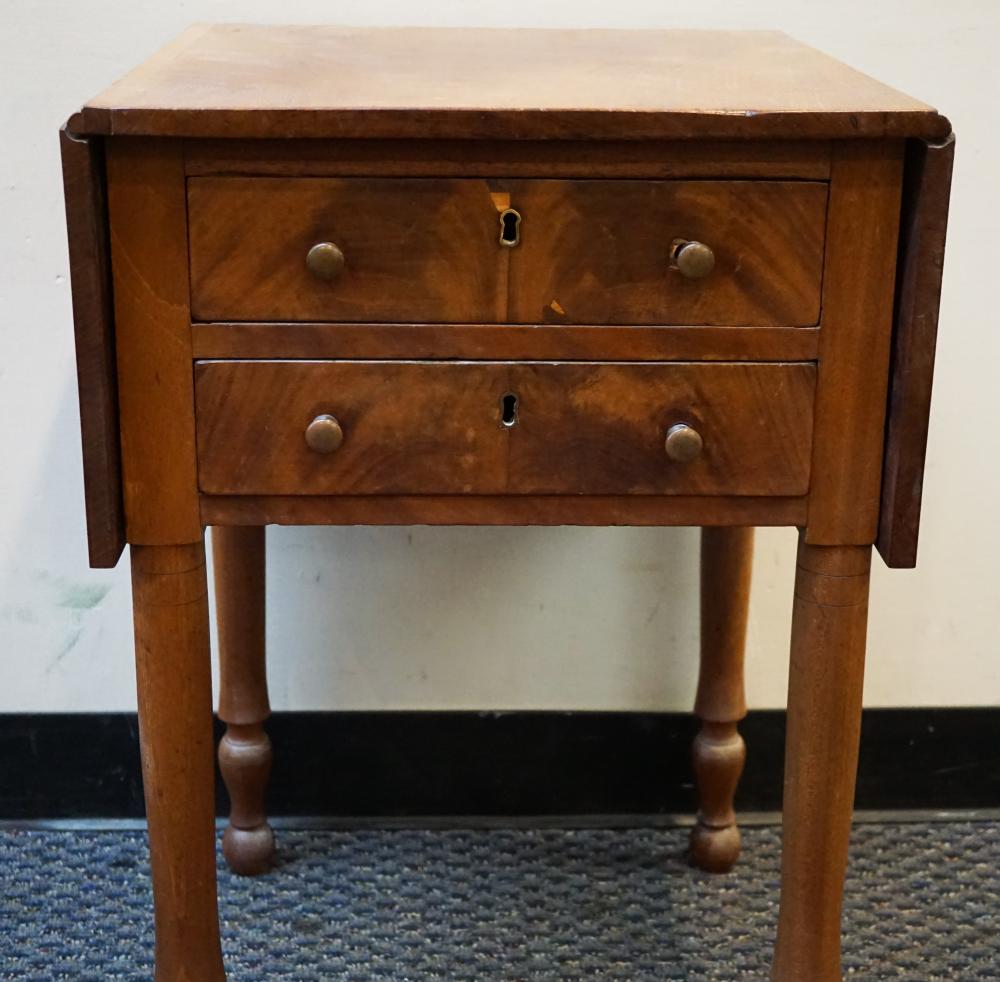 Appraisal: EARLY AMERICAN STYLE MAPLE DROP-LEAF WORK TABLE WHEN CLOSED X