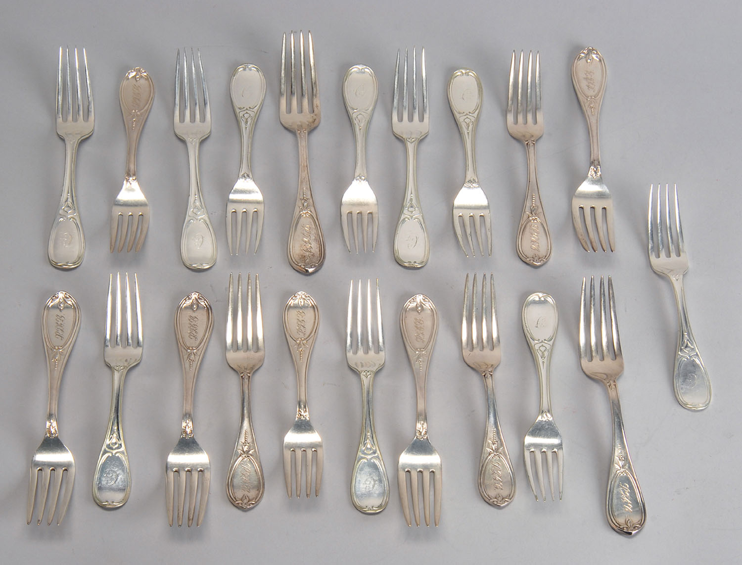 Appraisal: ELEVEN STERLING SILVER DINNER FORKS BY GORHAM MFG CO In