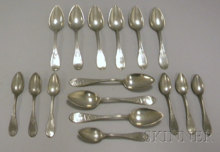 Appraisal: Group of L Boardman Pewter Spoons Connecticut in three sets