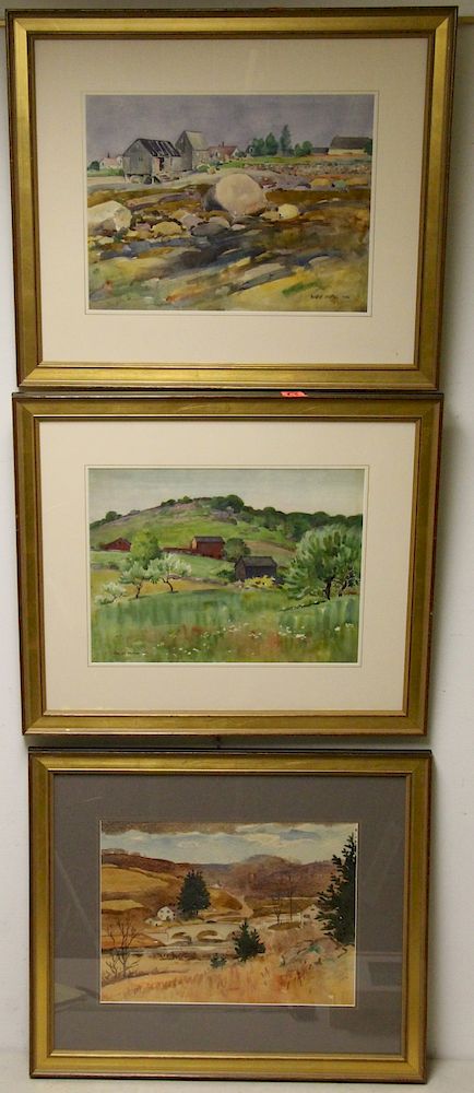 Appraisal: EGBERT CADMUS AMERICAN - Lot of Three Watercolors to include