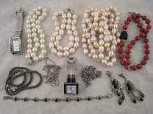 Appraisal: A mixed lot comprising two fresh water pearl necklaces two