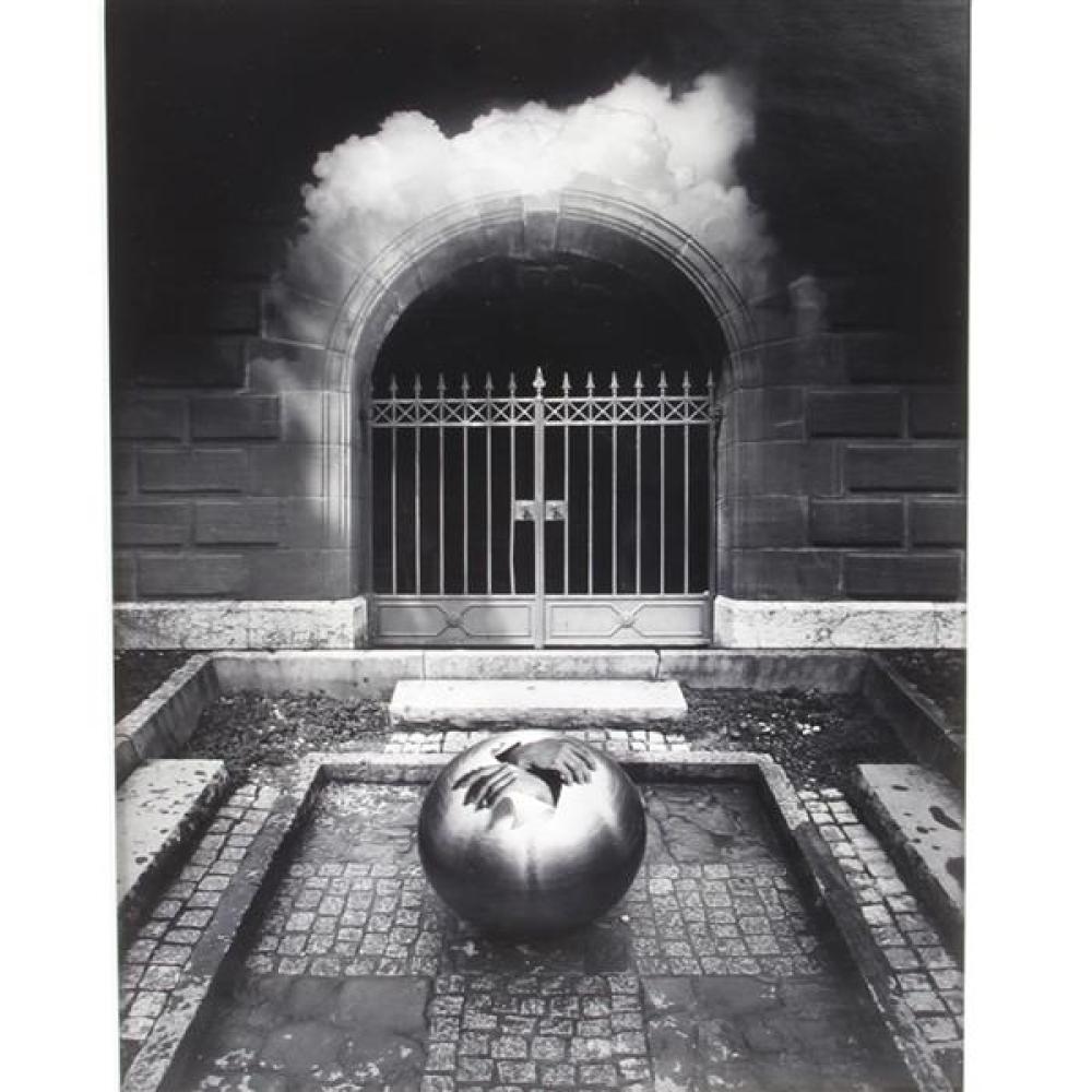 Appraisal: JERRY N UELSMANN AMERICAN B UNTITLED HANDS IN SPHERE PHOTOGRAPH