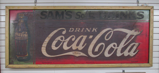 Appraisal: COCA-COLA ADVERTISING SIGN Coca-Cola Co c a rectangular painted tin