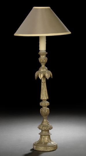 Appraisal: Italian Carved Giltwood Candlestick first quarter th century in the