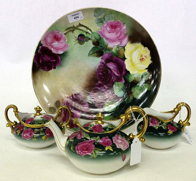 Appraisal: A LIMOGES FRANCE PORCELAIN CHARGER with a hand painted rose