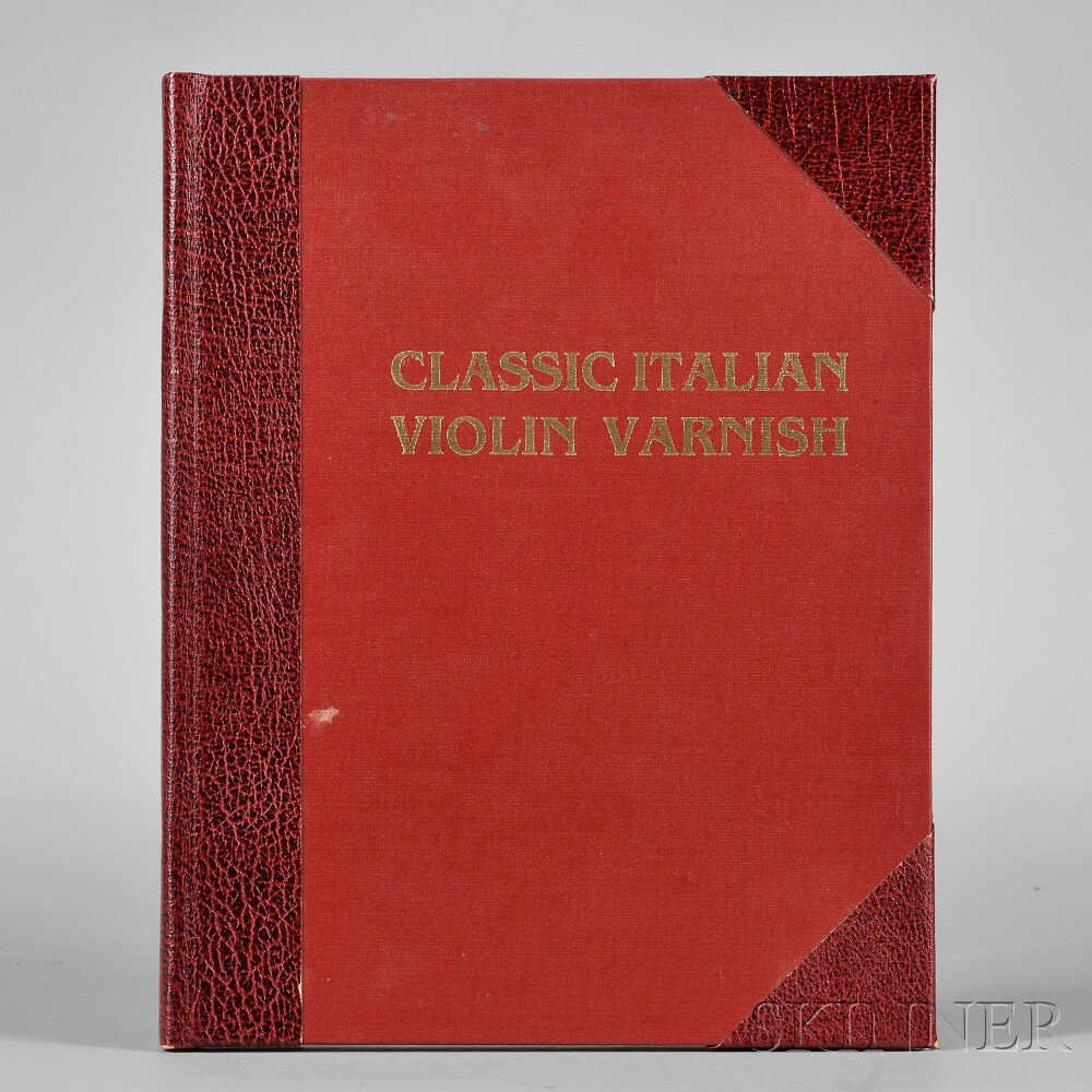 Appraisal: Baese Geary L Classic Italian Violin Varnish book number with