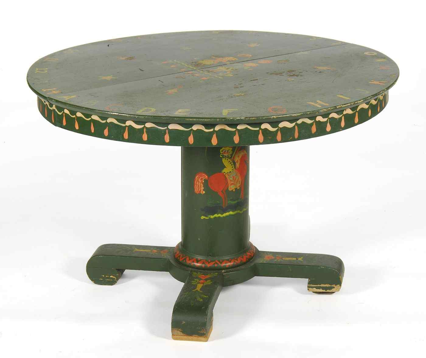 Appraisal: PAINTED TABLE FROM THE SHOP OF PETER HUNTIn olive green