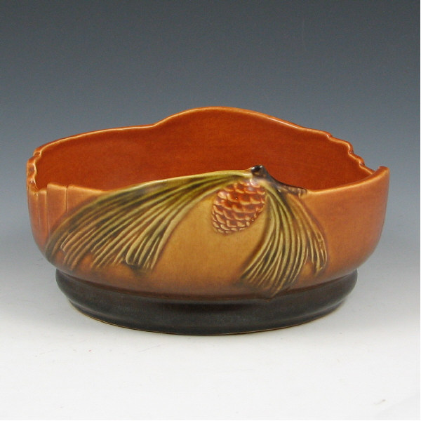 Appraisal: Roseville Pine Cone - Low Bowl - Mint Roseville brown