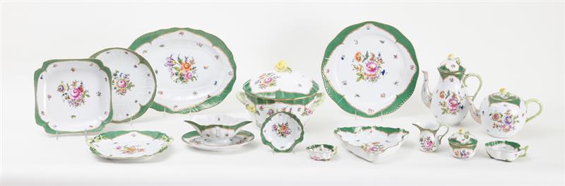 Appraisal: HEREND PORCELAIN -PIECE DINNER SERVICE IN THE PRINTEMPS PATTERN WITH