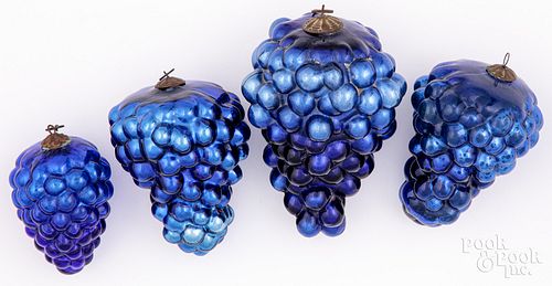 Appraisal: FOUR GRAPE KUGEL ORNAMENTSFour grape Kugel ornaments to include two