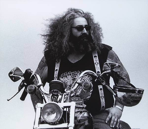 Appraisal: A biker photograph by Gilbert Weingourt gelatin silver print with