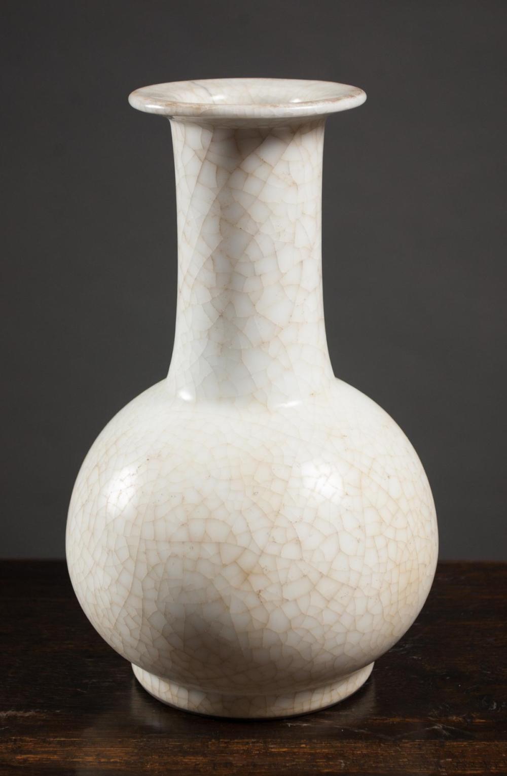 Appraisal: CHINESE GE WARE VASE of bulbous form with elongated neck