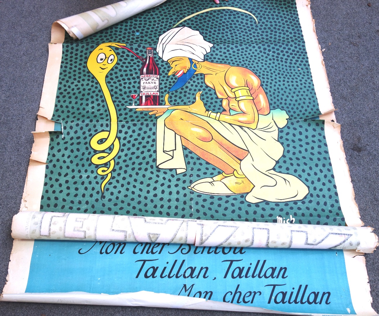 Appraisal: Three French posters early th century comprising 'Taillan' ''Miss Cashmere'